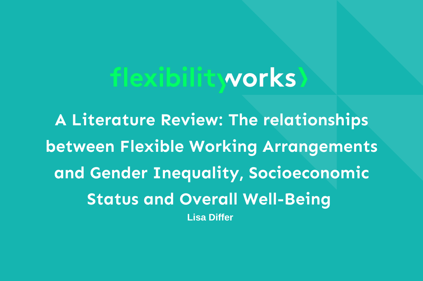 Flexible Working, gender, socioeconomic inequality and wellbeing